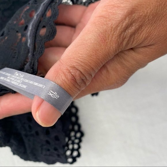 Aerie Black Lace Up bandeau Bra top size XL - Picture 7 of 11